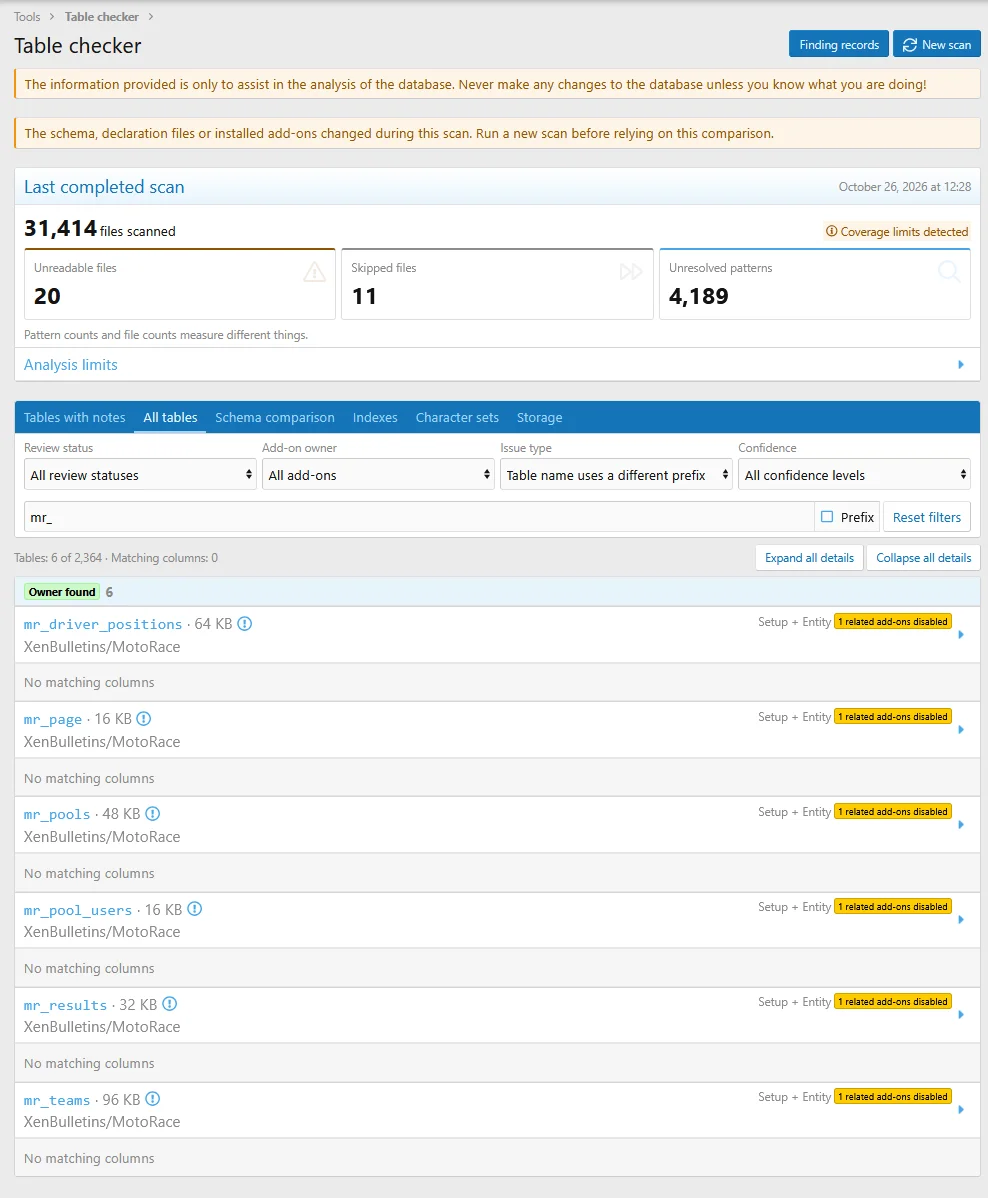 [XB] Table Checker: Database Analytics & Storage Tracking | xenBaker ...